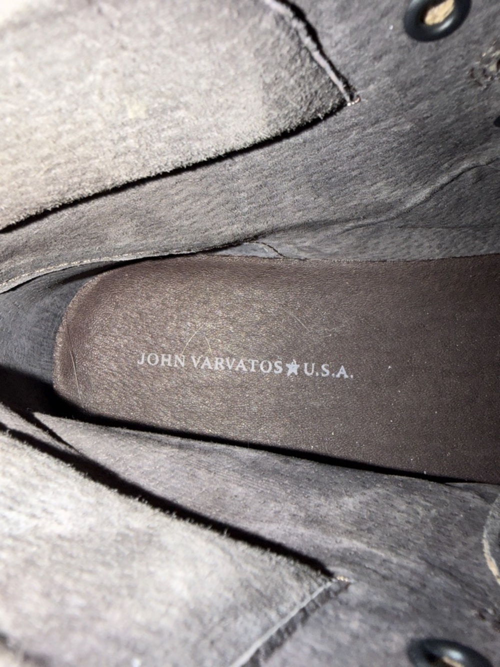 John Varvatos Brown Leather High-Top Sneakers with Cream Platform Sole - Picture 5 of 6